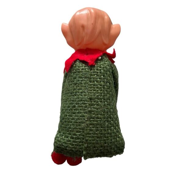 Herman Pecker Christmas Elf Knee Hugger Green Jumpsuit Straw Filled Shelf Sitter - Picture 3 of 9
